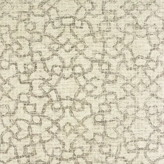 Tan And Ivory Wool Geometric Hand Tufted Area Rug Photo 9