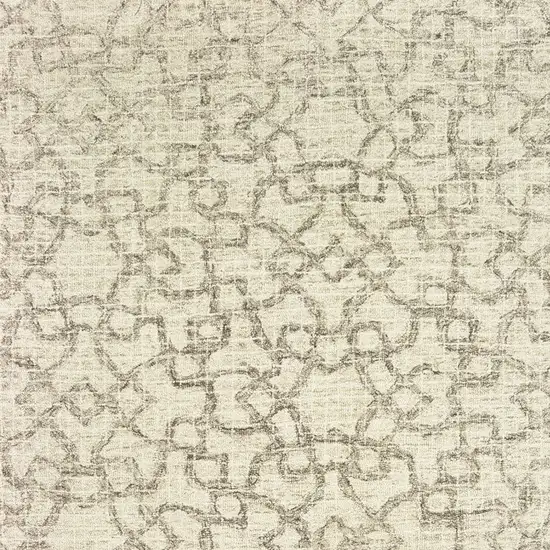 Tan And Ivory Wool Geometric Hand Tufted Area Rug Photo 9