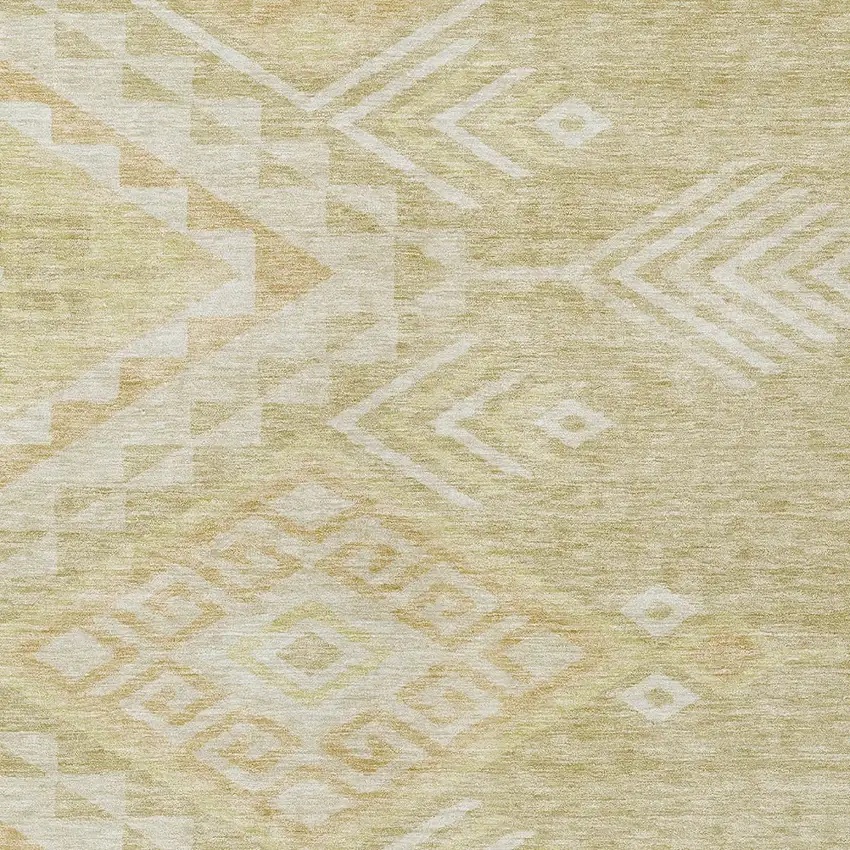 Tan And Light Brown Southwestern Washable Indoor Outdoor Area Rug Photo 5