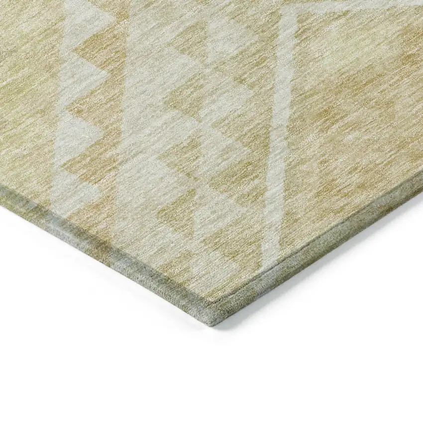 Tan And Light Brown Southwestern Washable Indoor Outdoor Area Rug Photo 4
