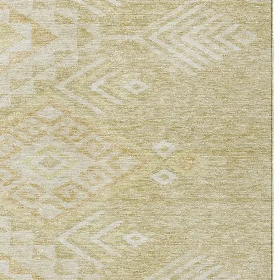 Tan And Light Brown Southwestern Washable Indoor Outdoor Area Rug Photo 5