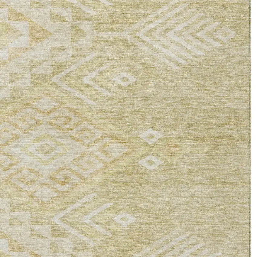 Tan And Light Brown Southwestern Washable Indoor Outdoor Area Rug Photo 5