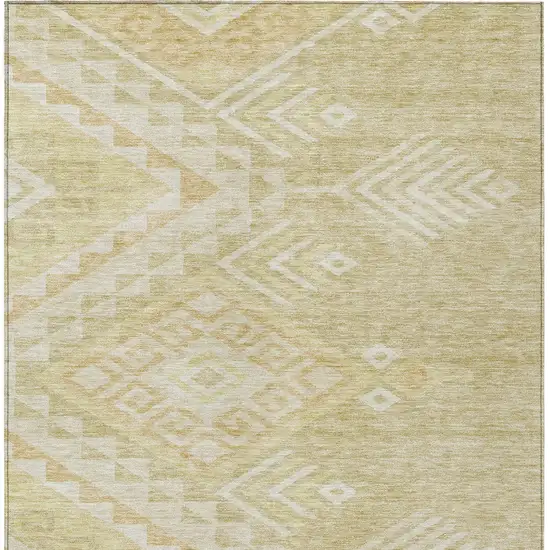 Tan And Light Brown Southwestern Washable Indoor Outdoor Area Rug Photo 6