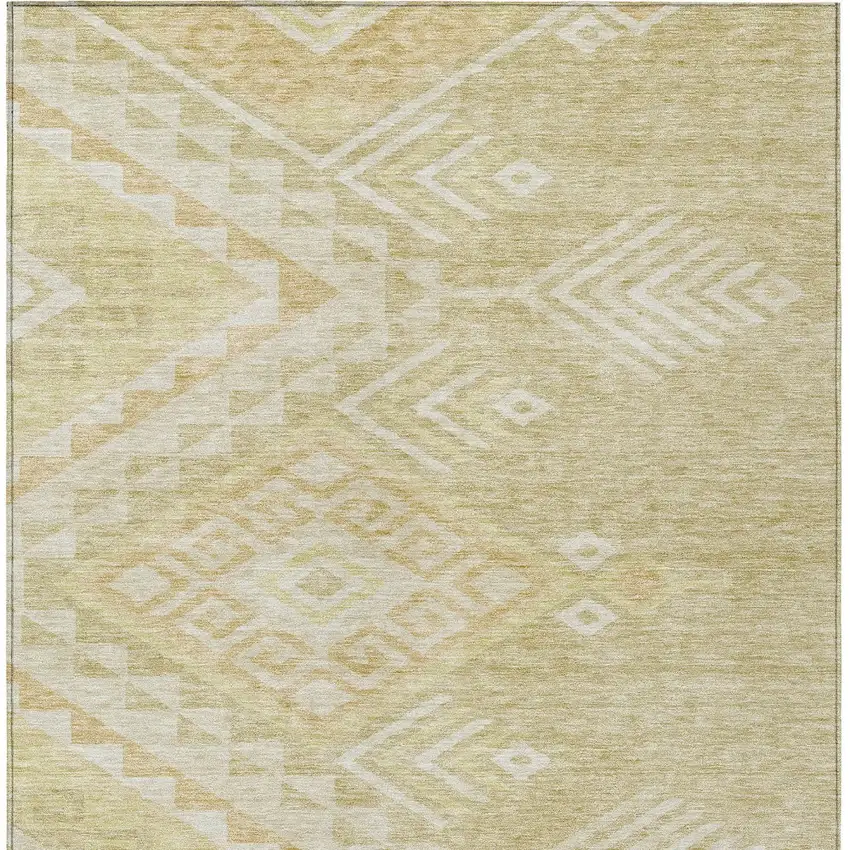 Tan And Light Brown Southwestern Washable Indoor Outdoor Area Rug Photo 6