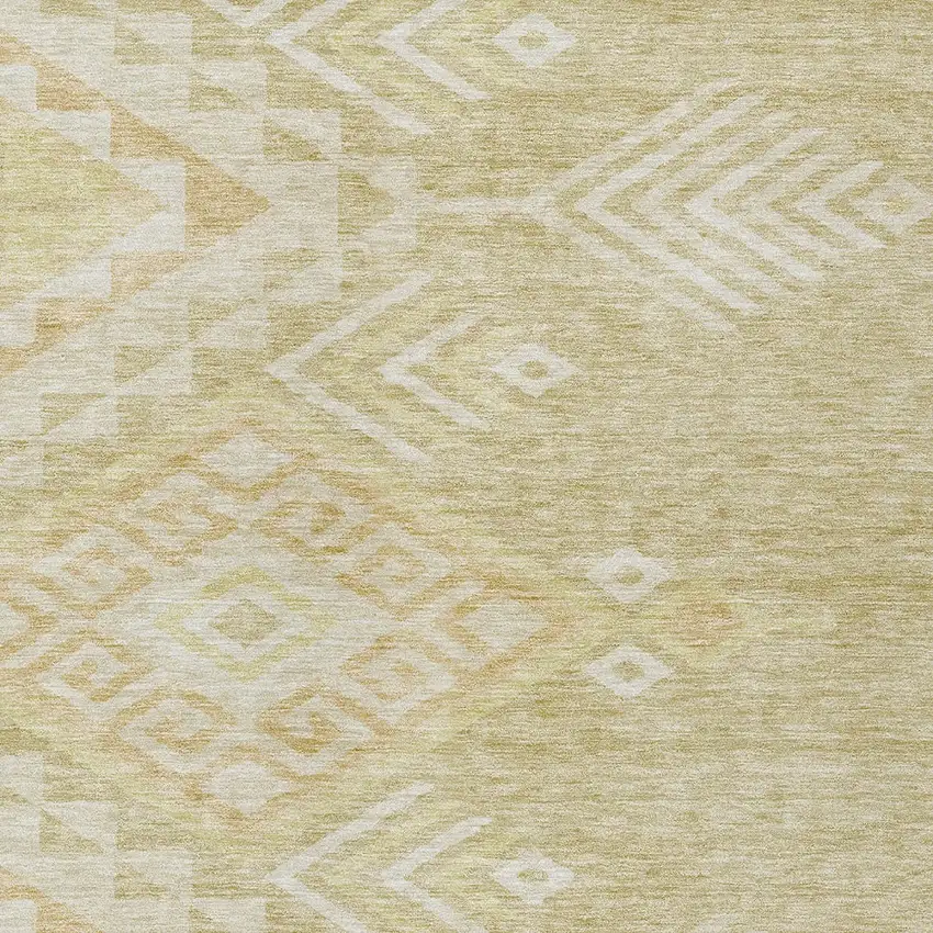 Tan And Light Brown Southwestern Washable Indoor Outdoor Area Rug Photo 5