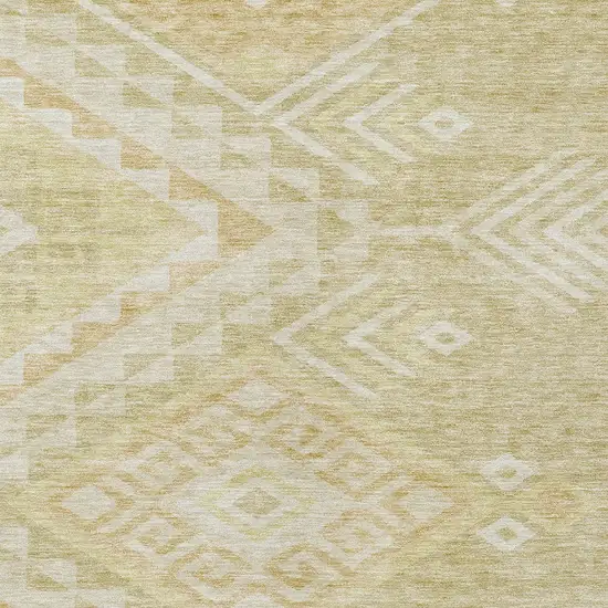 Tan And Light Brown Southwestern Washable Indoor Outdoor Area Rug Photo 5