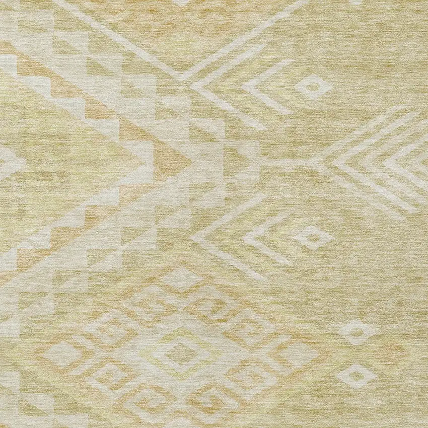 Tan And Light Brown Southwestern Washable Indoor Outdoor Area Rug Photo 5