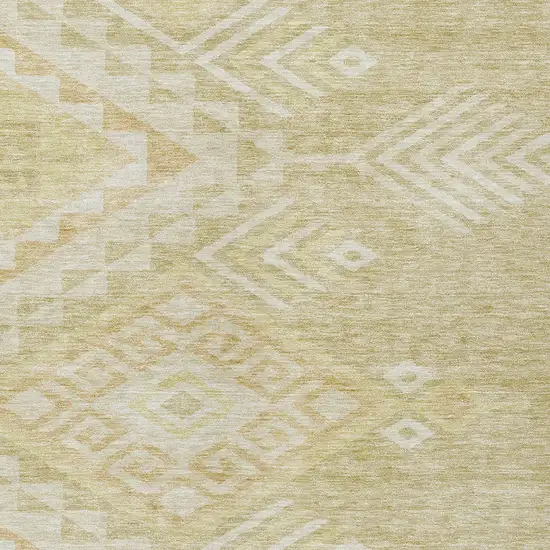 Tan And Light Brown Southwestern Washable Indoor Outdoor Area Rug Photo 5