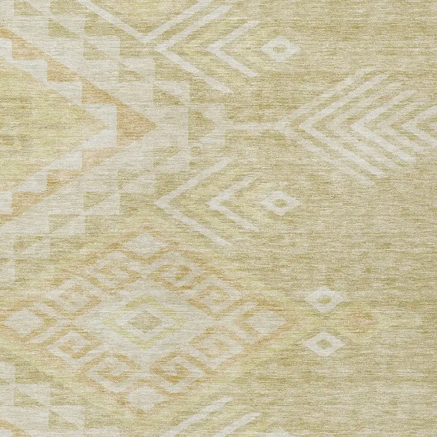 Tan And Light Brown Southwestern Washable Indoor Outdoor Area Rug Photo 5