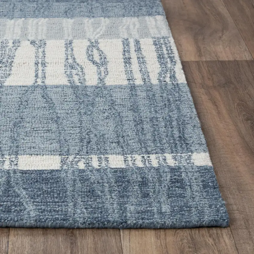 Tan And Natural Wool Striped Hand Tufted Area Rug Photo 3