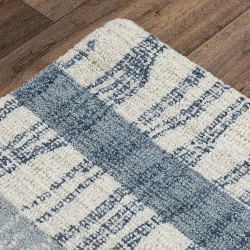 Tan And Natural Wool Striped Hand Tufted Area Rug Photo 5