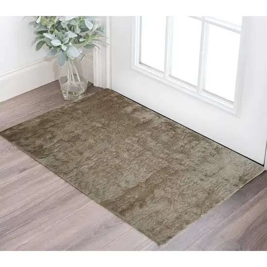 Tan And Taupe Shag Tufted Handmade Area Rug Photo 1