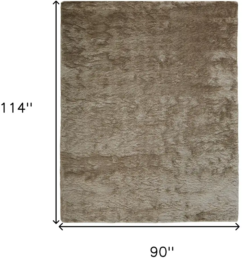 Tan And Taupe Shag Tufted Handmade Area Rug Photo 7