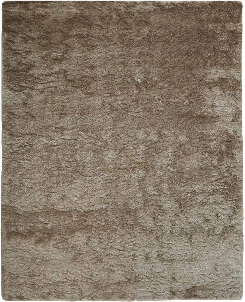 Tan And Taupe Shag Tufted Handmade Area Rug Photo 1