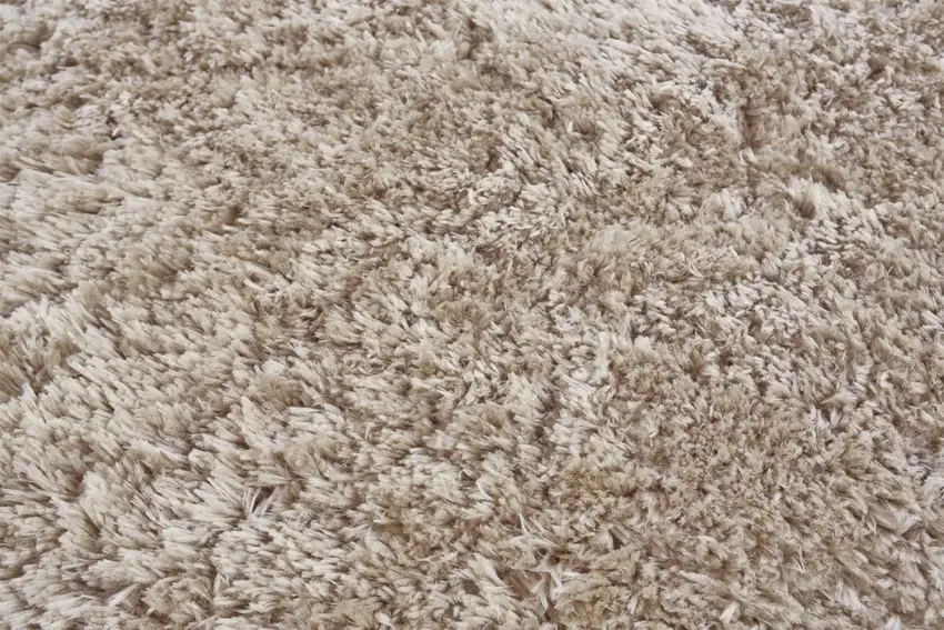 Tan And Taupe Shag Tufted Handmade Stain Resistant Area Rug Photo 6