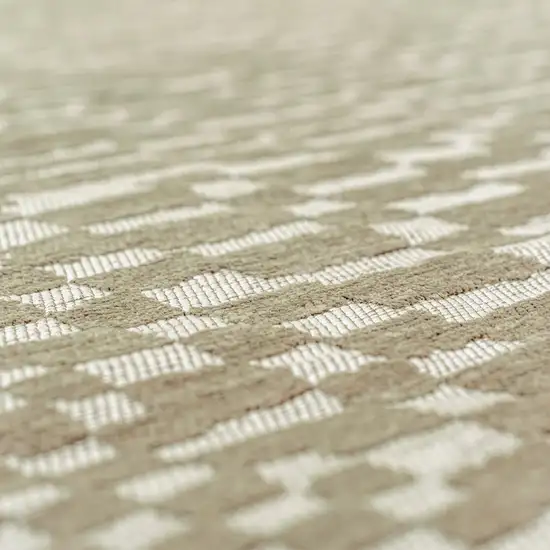 Tan And White Abstract Washable Area Rug With UV Protection Photo 9