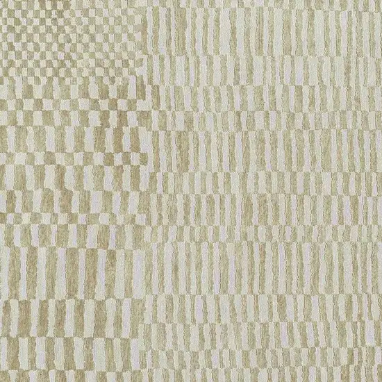Tan And White Abstract Washable Area Rug With UV Protection Photo 2