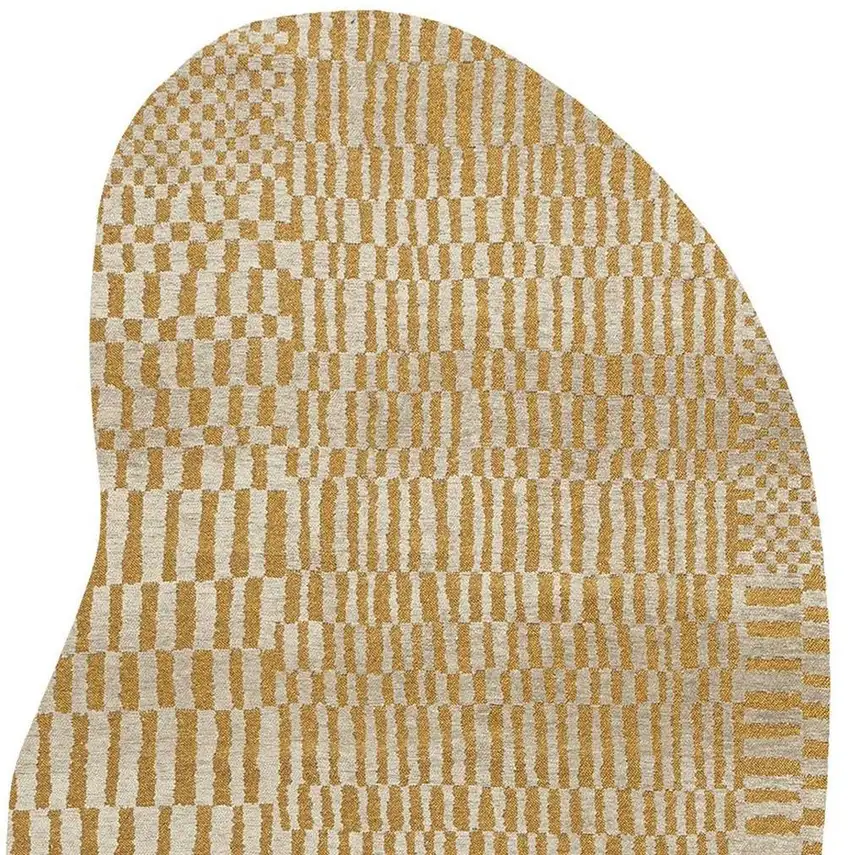 Tan And White Abstract Washable Area Rug With UV Protection Photo 4