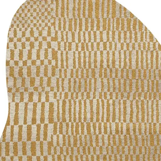 Tan And White Abstract Washable Area Rug With UV Protection Photo 2