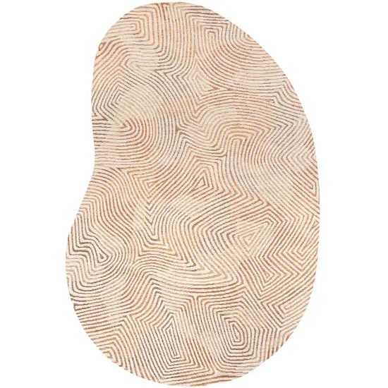 Tan And White Abstract Washable Area Rug With UV Protection Photo 3