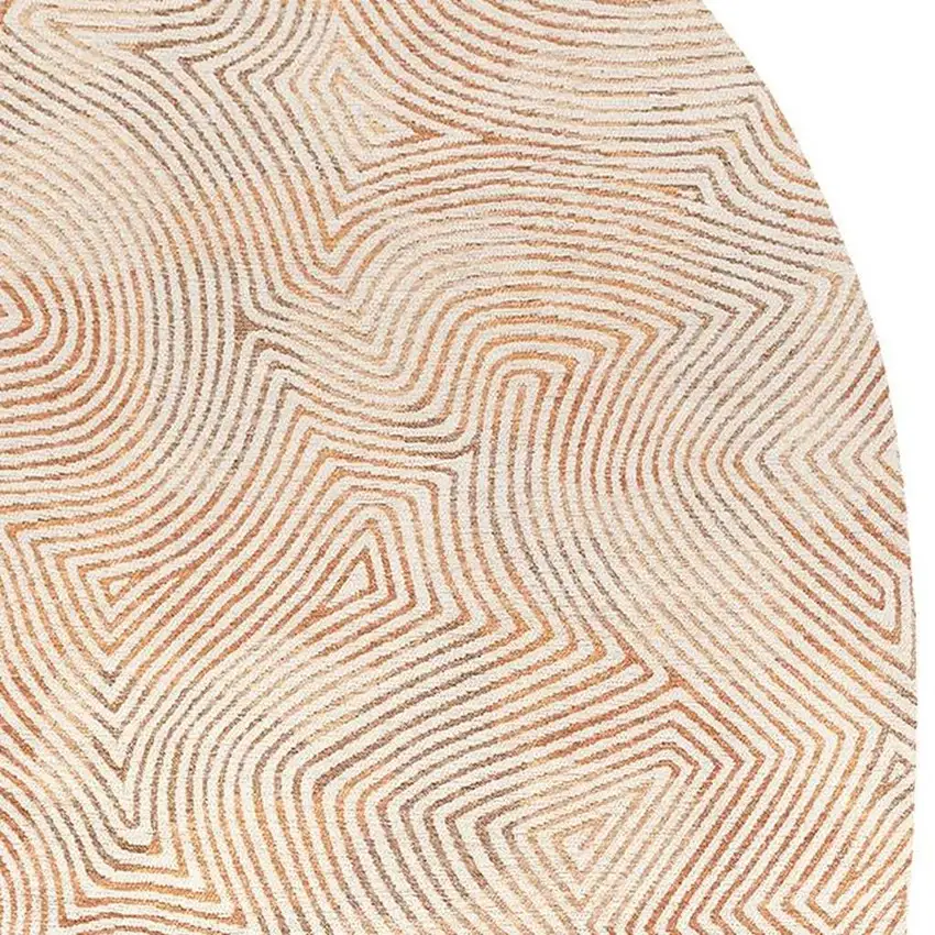 Tan And White Abstract Washable Area Rug With UV Protection Photo 2