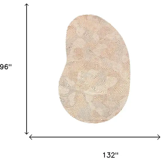 Tan And White Abstract Washable Area Rug With UV Protection Photo 5