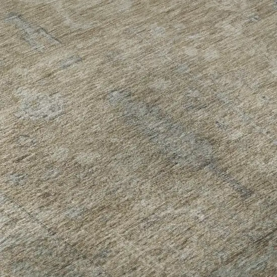 Tan Beige And Gray Oriental Washable Area Rug With UV Protection Photo 9
