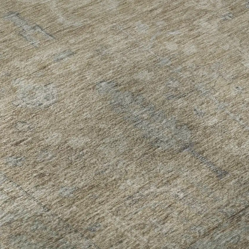 Tan Beige And Gray Oriental Washable Area Rug With UV Protection Photo 9