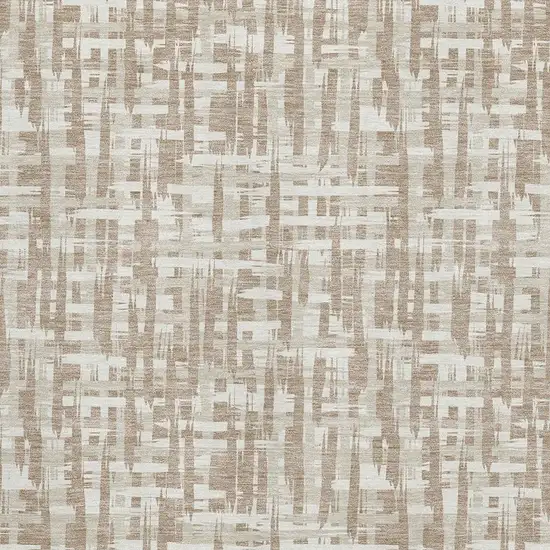 Tan Beige And Ivory Abstract Geometric Washable Area Rug With UV Protection Photo 2