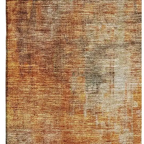 Tan Beige And Red Abstract Washable Area Rug With UV Protection Photo 5