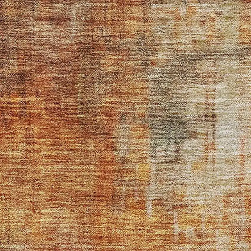 Tan Beige And Red Abstract Washable Area Rug With UV Protection Photo 3