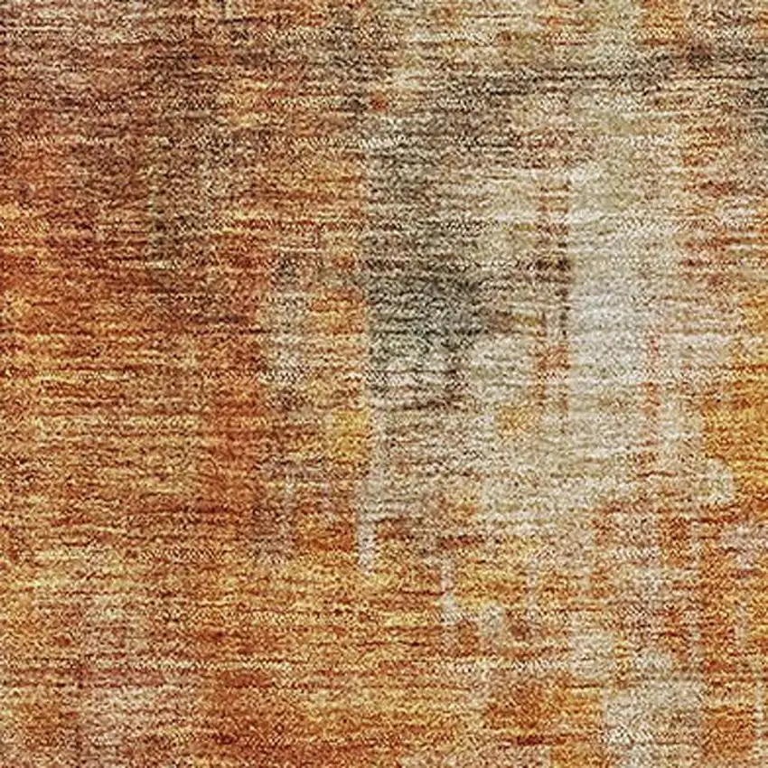 Tan Beige And Red Abstract Washable Area Rug With UV Protection Photo 3