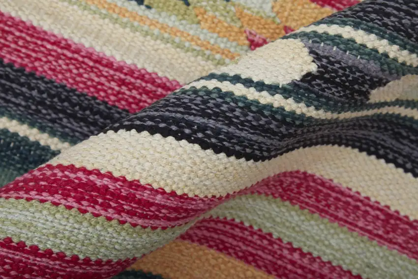 Tan Black And Orange Southwestern Hand Woven Area Rug Photo 4
