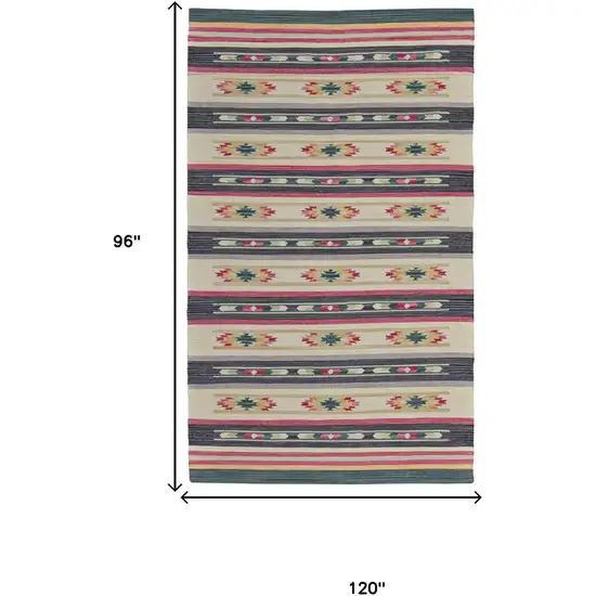 Tan Black And Orange Southwestern Hand Woven Area Rug Photo 8