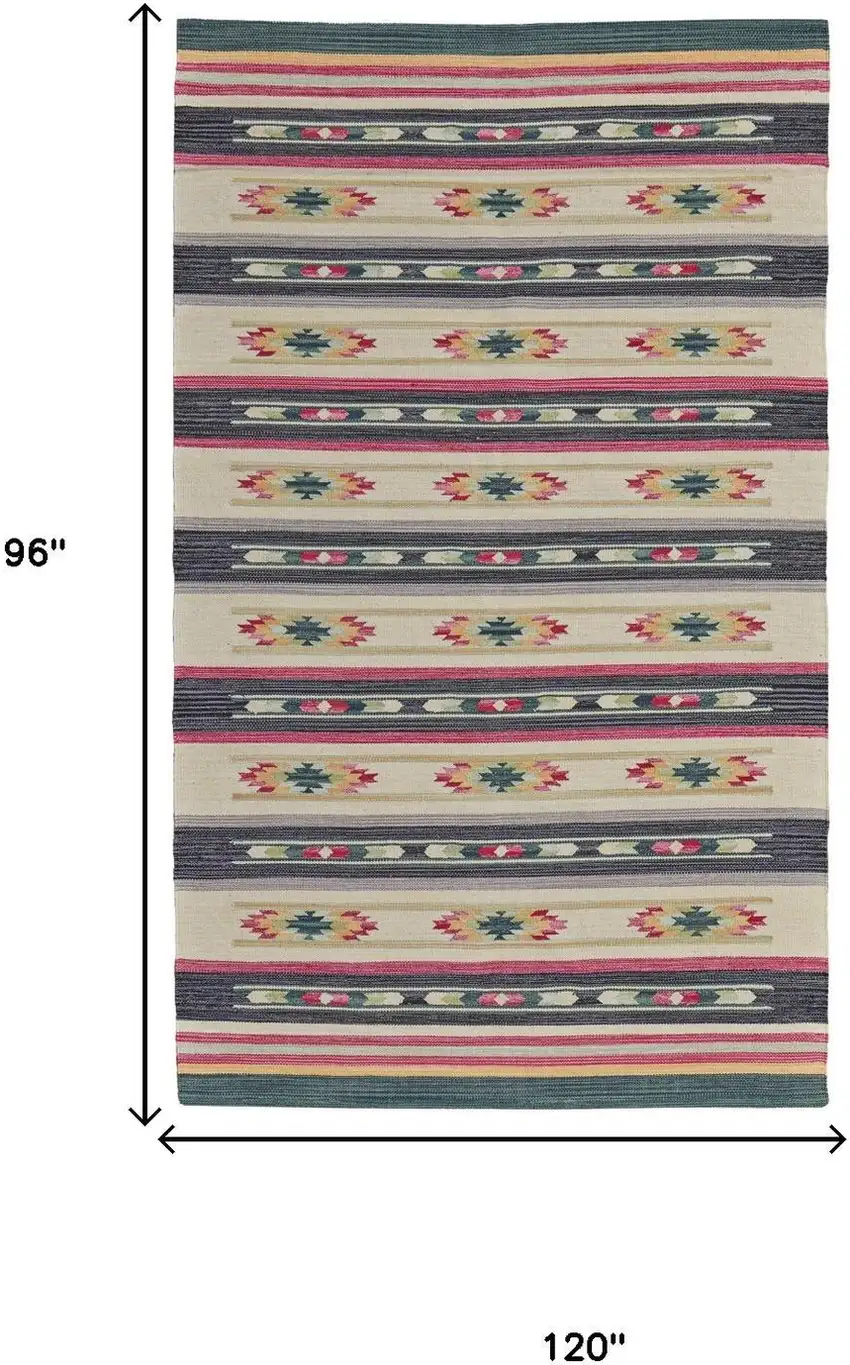 Tan Black And Orange Southwestern Hand Woven Area Rug Photo 8