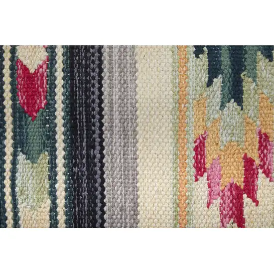 Tan Black And Orange Southwestern Hand Woven Area Rug Photo 5