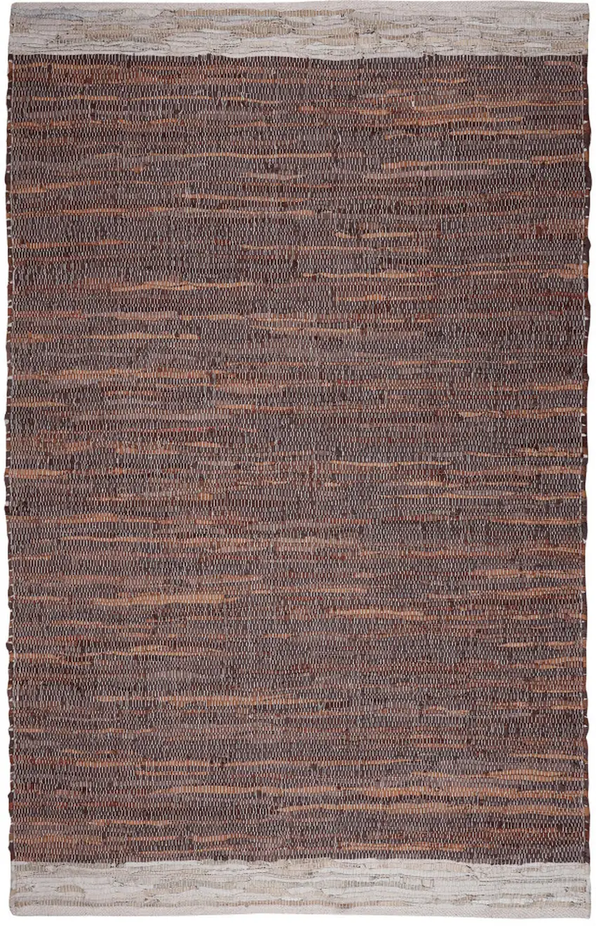 Tan Black and Beige Patchwork Handmade Indoor Outdoor Area Rug Photo 5