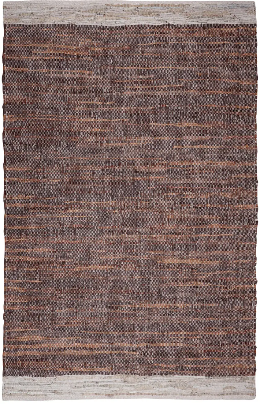 Tan Black and Beige Patchwork Handmade Indoor Outdoor Area Rug Photo 2