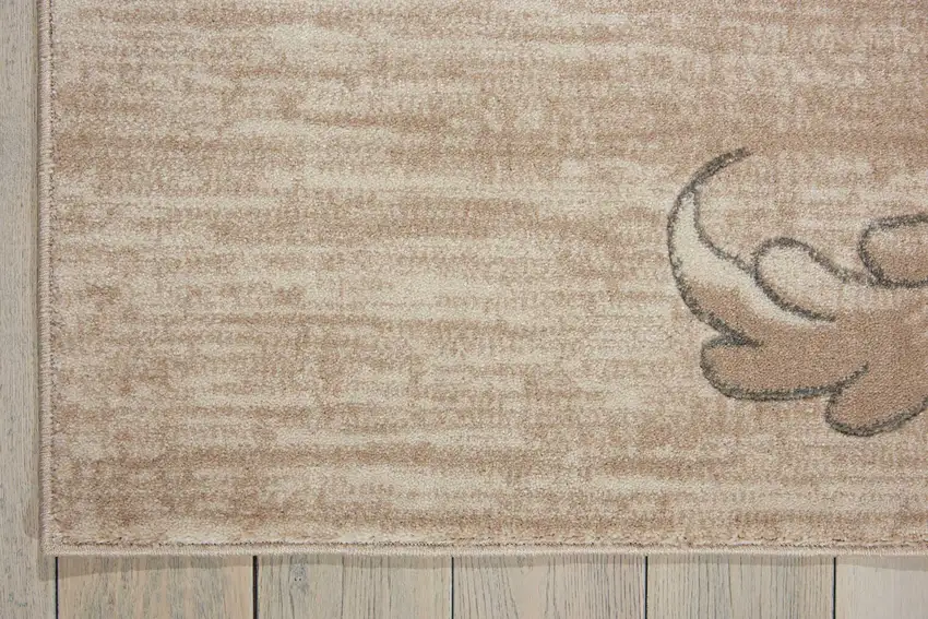 Tan Black and Ivory Damask Area Rug Photo 8