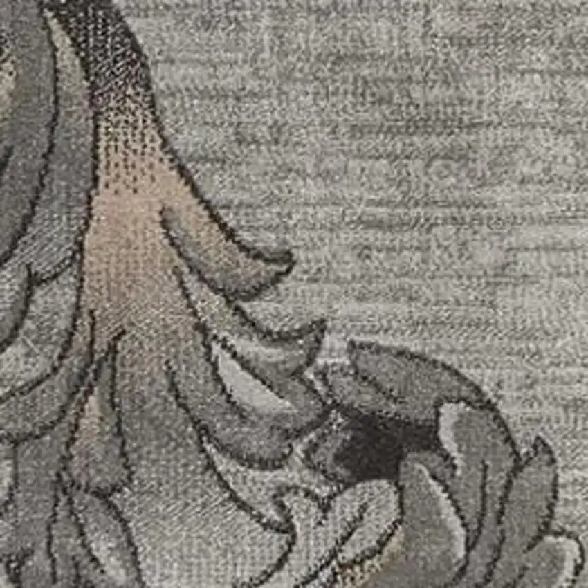 Tan Black and Ivory Damask Non Skid Area Rug Photo 3