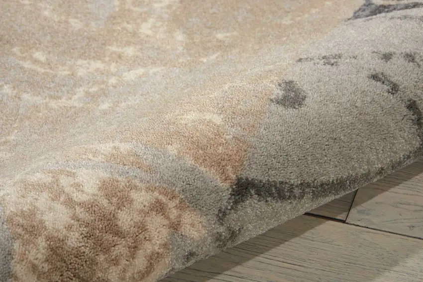 Tan Black and Ivory Floral Vines Area Rug Photo 9