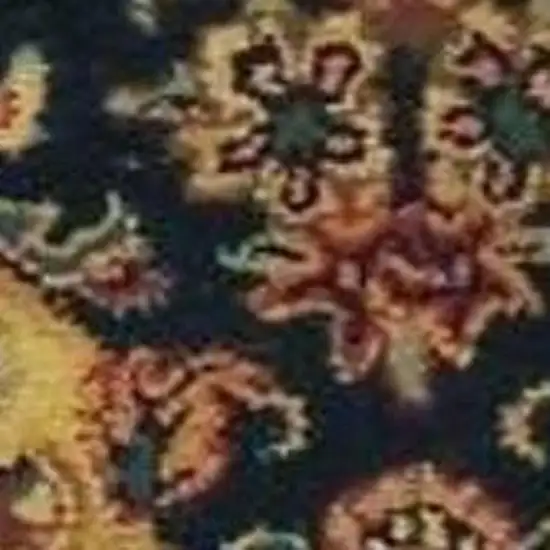 Tan Black and Red Wool Floral Area Rug Photo 3