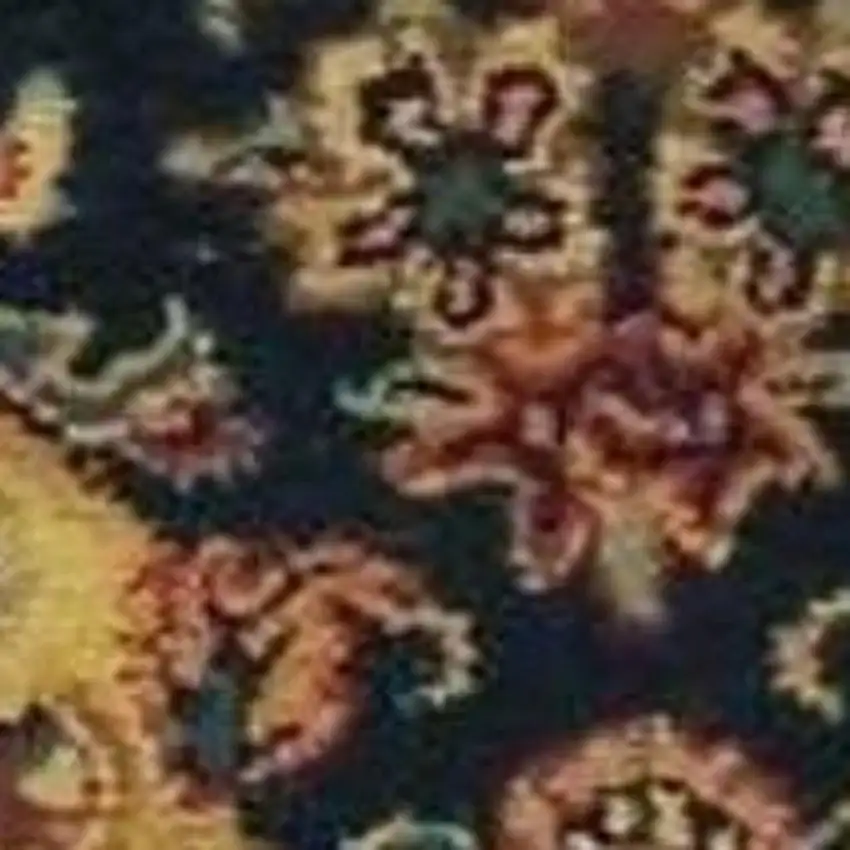 Tan Black and Red Wool Floral Area Rug Photo 3