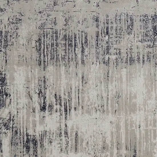 Tan Blue And Ivory Abstract Power Loom Distressed Area Rug Photo 6