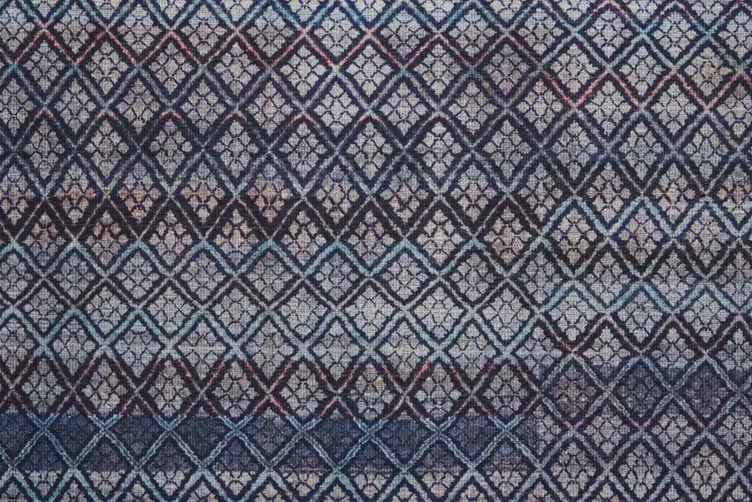 Tan Blue And Pink Striped Power Loom Area Rug Photo 9