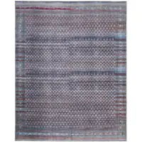 Photo of Tan Blue And Pink Striped Power Loom Area Rug