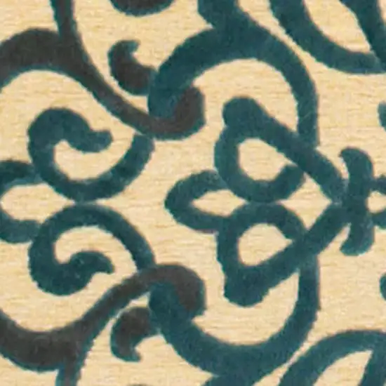 Tan Blue and Taupe Floral Power Loom Area Rug Photo 9