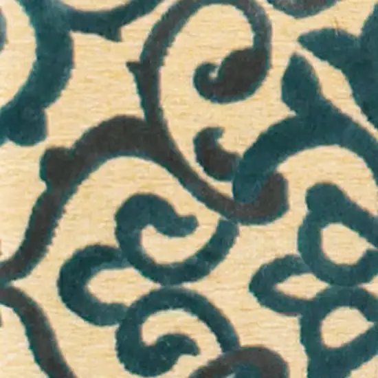 Tan Blue and Taupe Floral Power Loom Area Rug Photo 8
