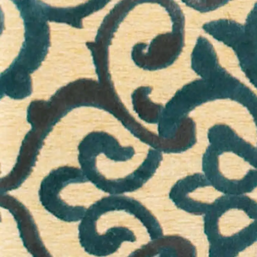 Tan Blue and Taupe Floral Power Loom Area Rug Photo 8