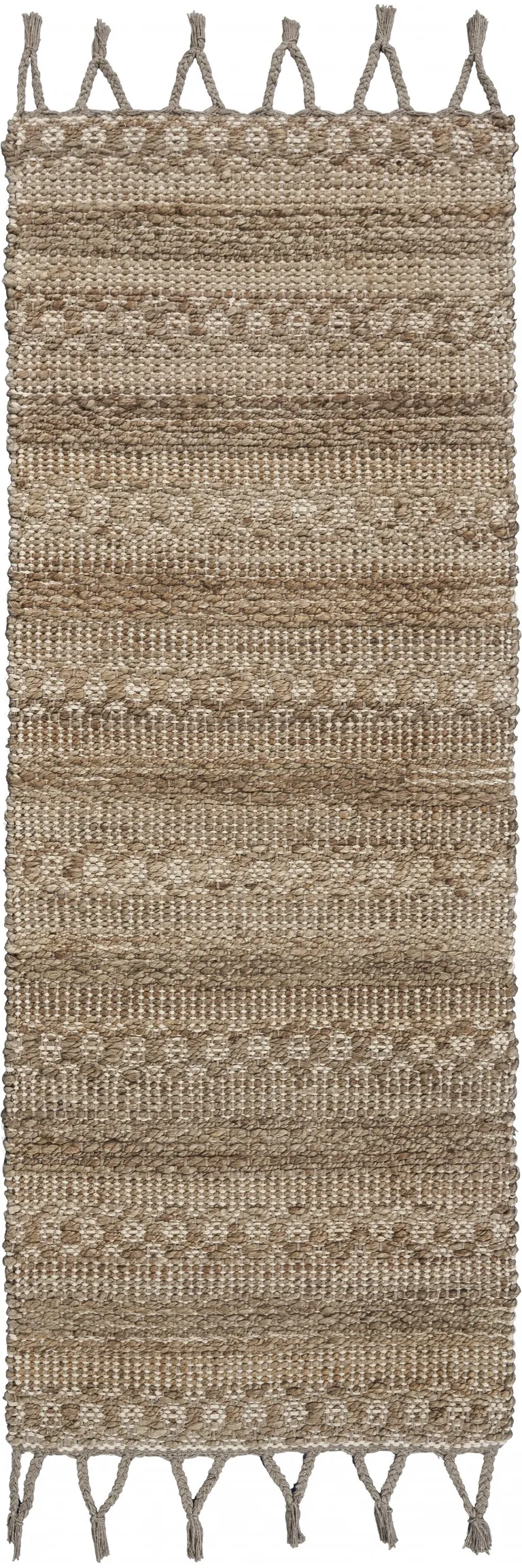 Tan Bohemian Tasseled Area Rug Photo 3